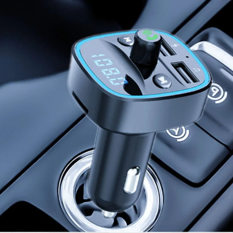 Carregador Veicular Bluetooth FM Transmitter | 2 USB + Chamadas + RGB LED