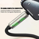 Cabo de Dados 4 em 1 Universal | Micro USB + Tipo-C + Lightning | 6A