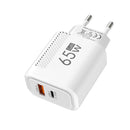 Carregador GaN 65W – USB-C + USB-A