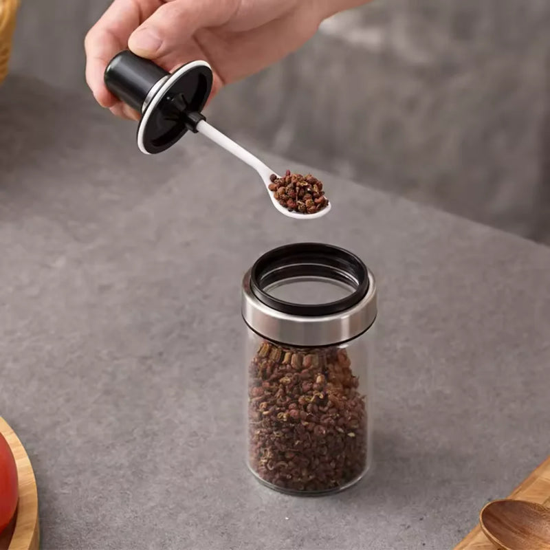 Pote de Vidro para Temperos com Colher Medidora
