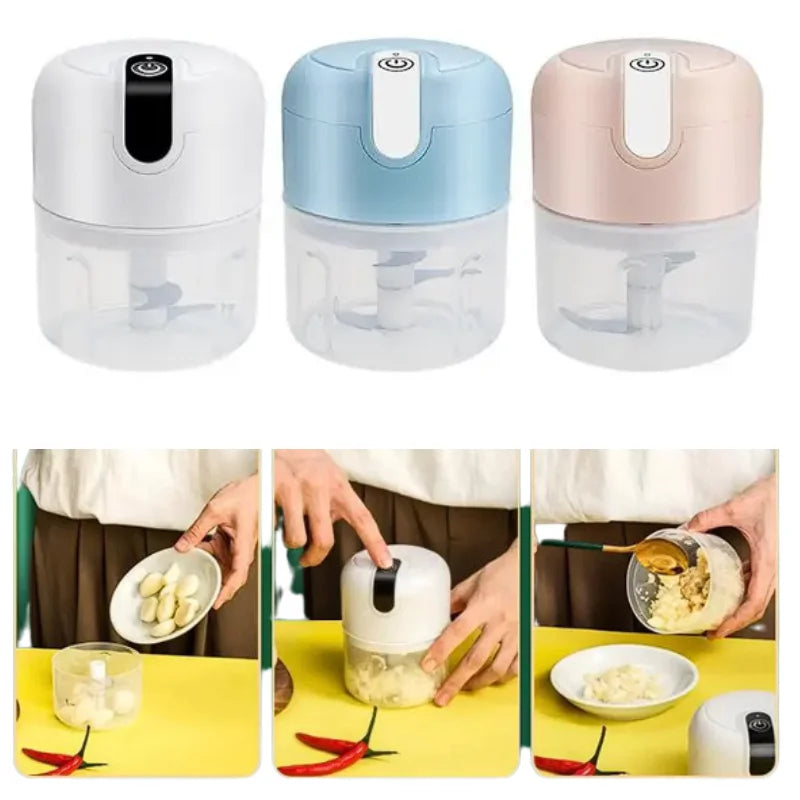 Mini Processador de Alimentos Elétrico Portátil – 250ml | USB | 3 Lâminas Inox