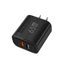 Carregador GaN 65W – USB-C + USB-A