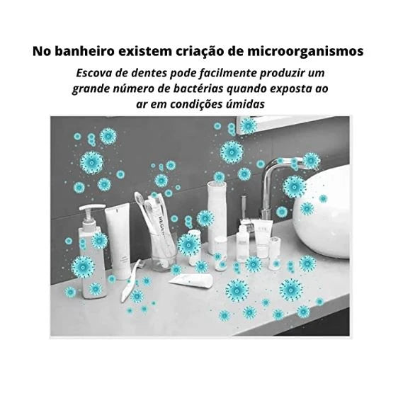Esterilizador de Escovas com Lâmpada UV, Dispenser Automático