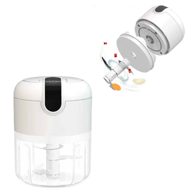 Mini Processador de Alimentos Elétrico Portátil – 250ml | USB | 3 Lâminas Inox