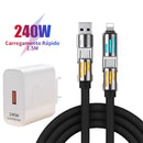 Cabo de Dados 4 em 1 Universal | Micro USB + Tipo-C + Lightning | 6A