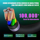 Cabo de Dados 4 em 1 Universal | Micro USB + Tipo-C + Lightning | 6A