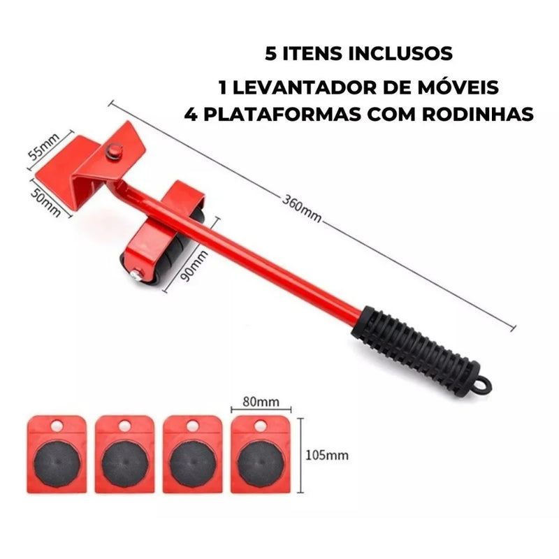 Kit Levantador e Rodinhas para Móveis