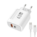 Carregador GaN 65W – USB-C + USB-A
