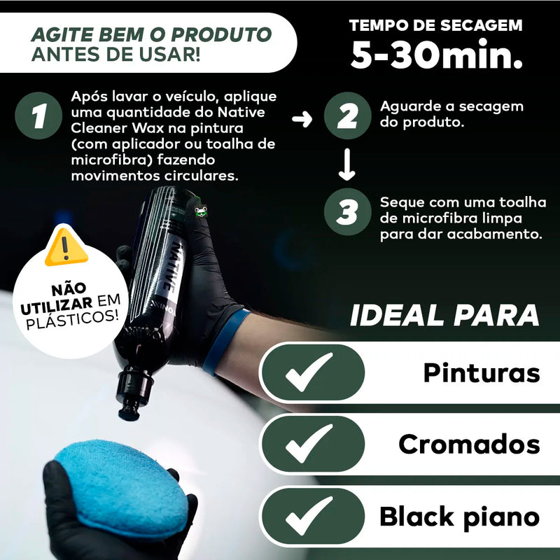 Cera Limpadora de Carnaúba Native Cleaner Wax 500ml – Vonixx