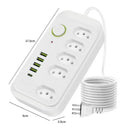 Régua Extensão 5 Tomadas + 4 USB + Tipo-C | 2 Metros