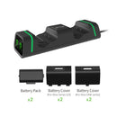 Dock de Carregamento Duplo para Controle Xbox One/S/X e Series S/X + 2 Baterias Recarregáveis
