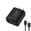 Carregador GaN 65W – USB-C + USB-A